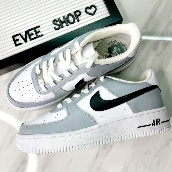Custom Nike Air Force 1 🤍🖤 🖤 - Picture 4 of 4